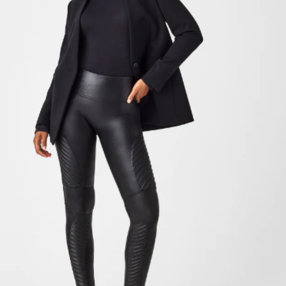 Spanx Legging Bundle Sz Medium Seamless/Leather - image 2